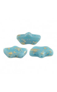 Les perles par Puca® Delos beads Opaque aqua splash 63020/94401